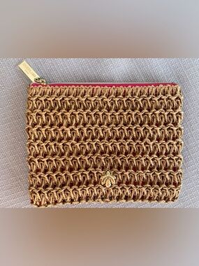 Guerlain Natural Woven Raffia cosmetic Pouch , New